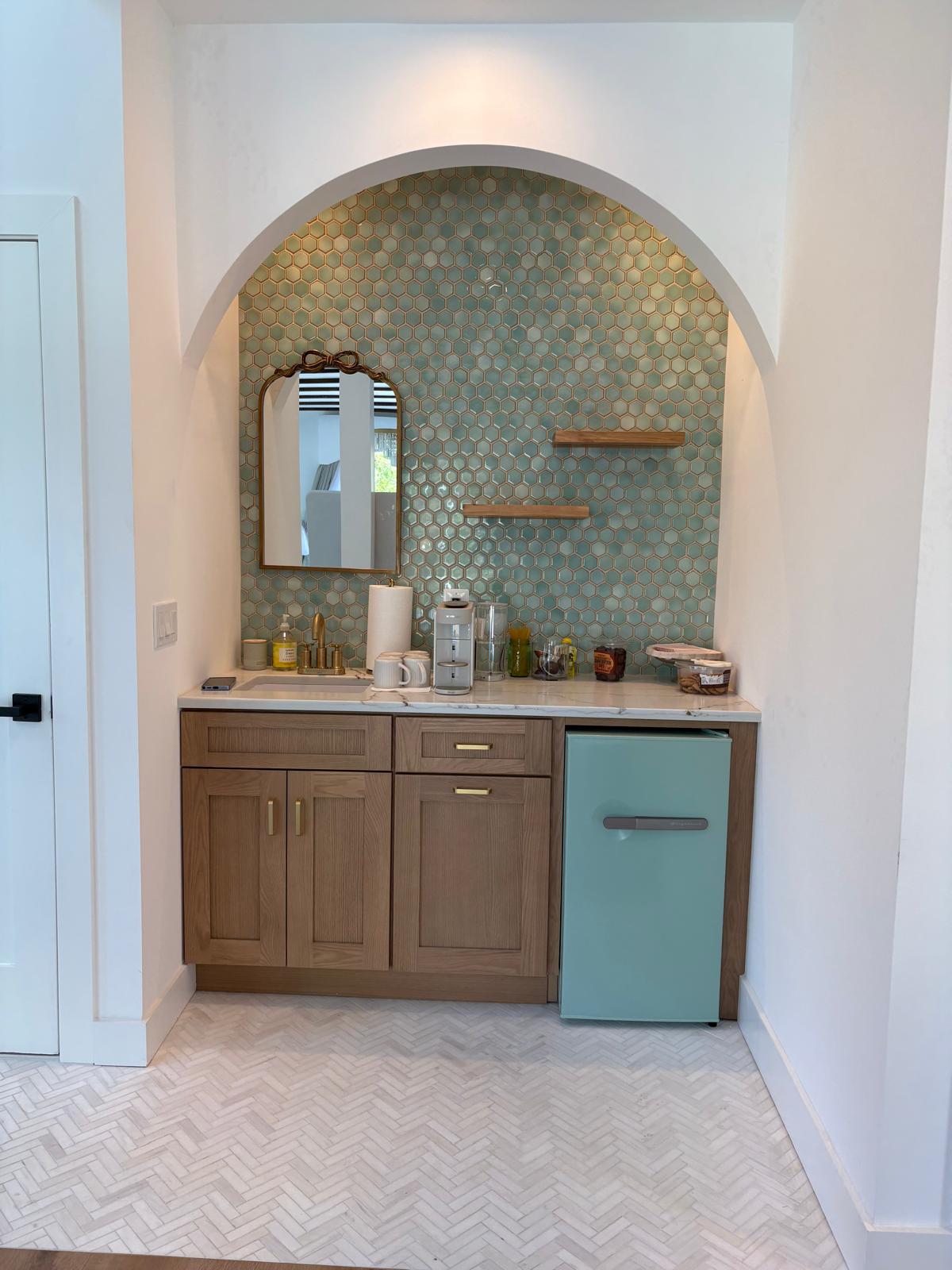 Countertop, hardware, and shelving